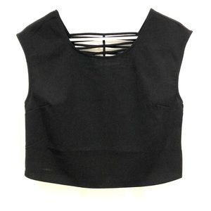 Black crop top with lattice back